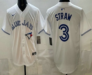 Toronto Blue Jays #3 Myles Straw White Limited Jersey - Zenithce