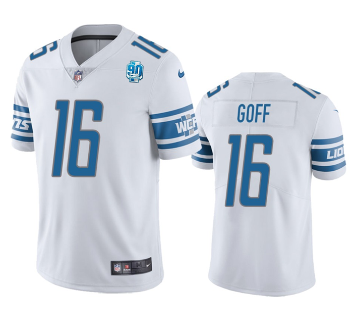 Detroit Lions #16 Jared Goff White 2023 90th Anniversary Vapor Untouchable Limited Stitched Jersey - Zenithce