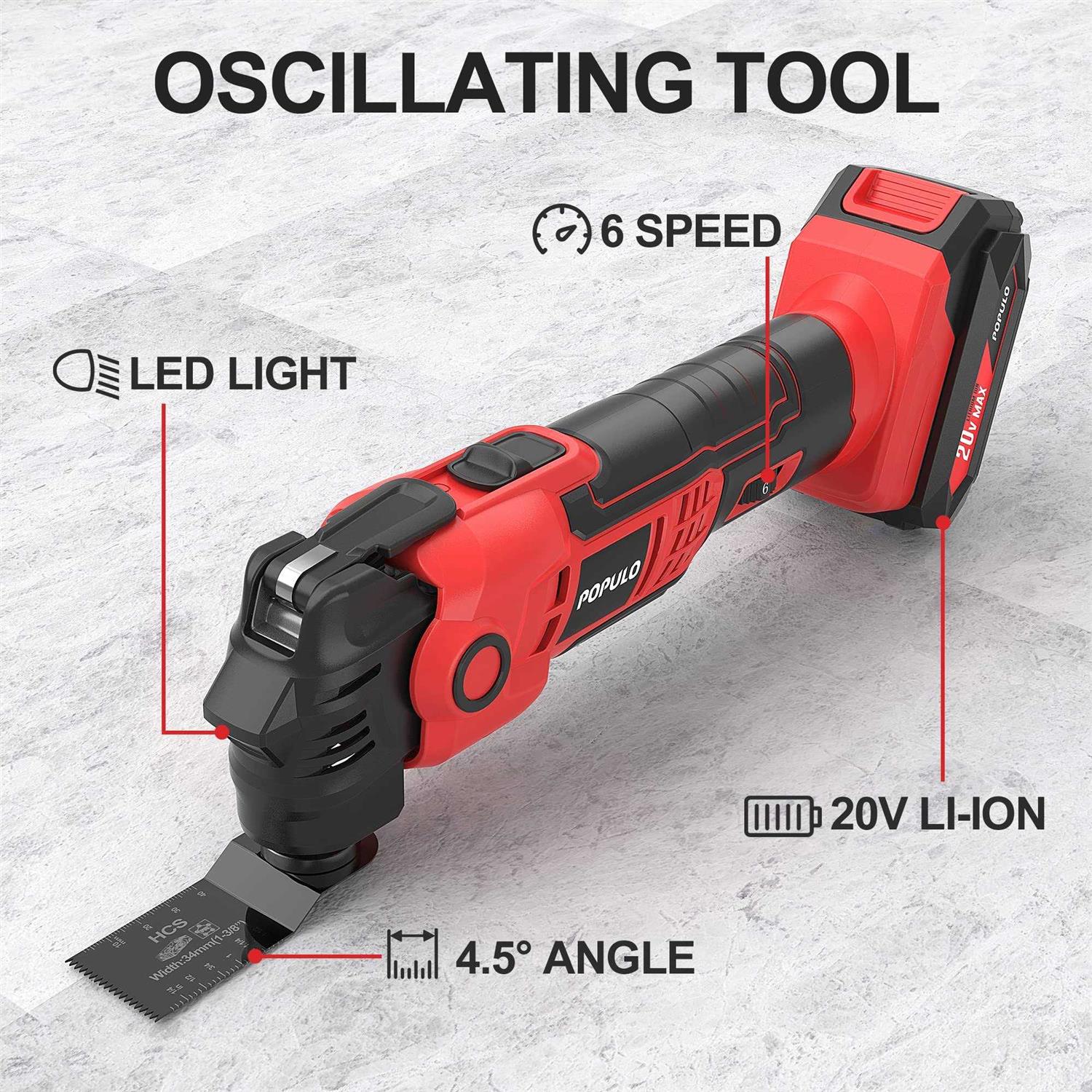 Populo 20V Cordless Impact Wrench Chuck Power Impact Wrenches - Zenithce