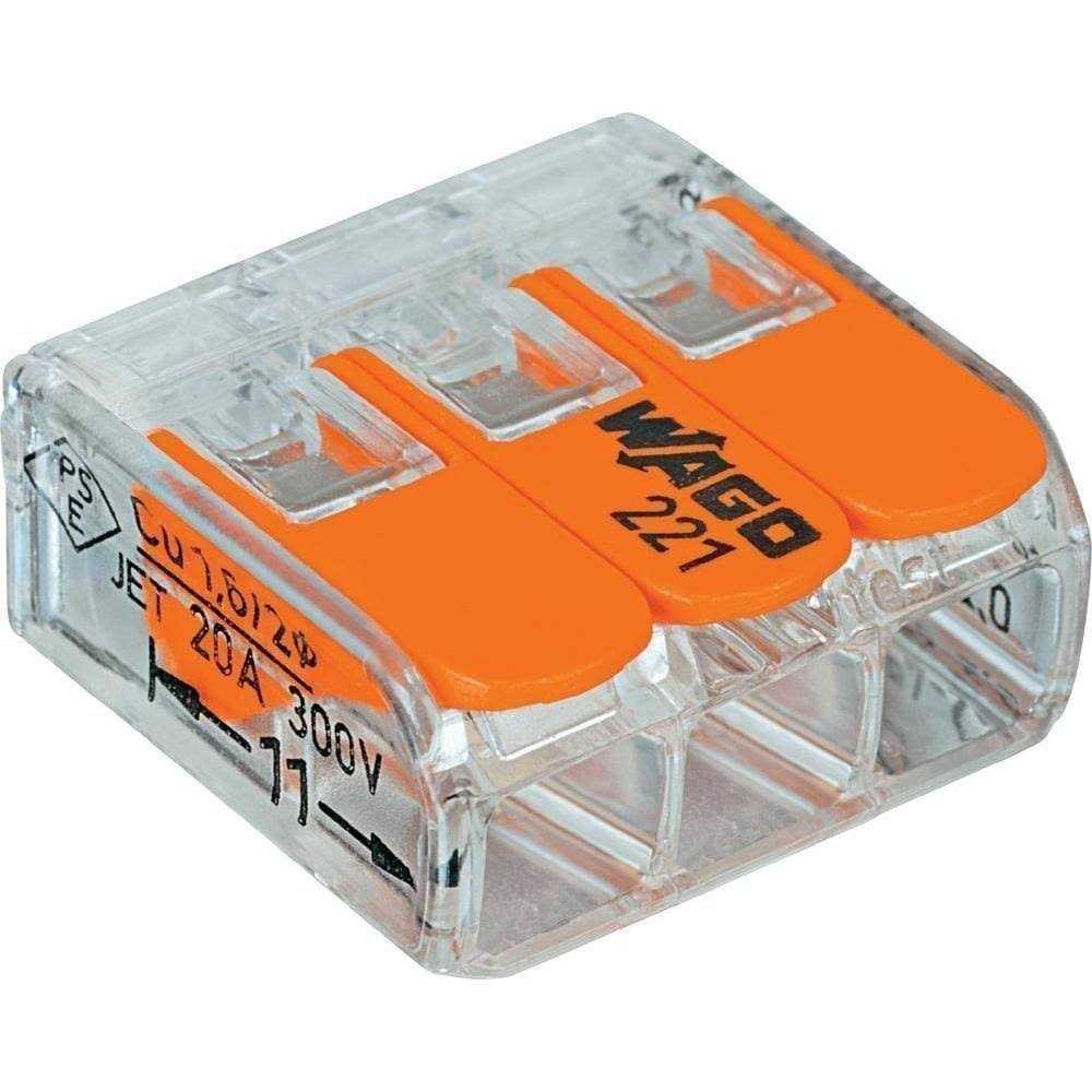 Wago 221-413 Lever-Nuts 3 Conductor Compact Splicing Connectors - Zenithce