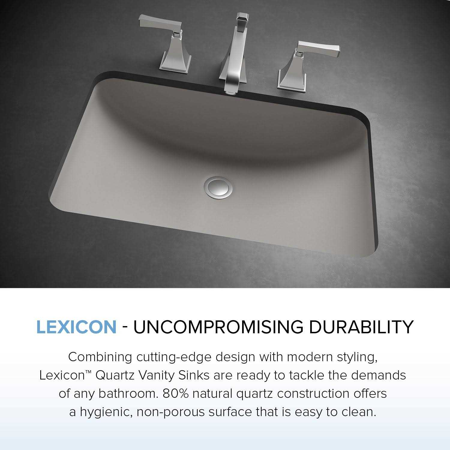 Lexicon Platinum V214 Quartz Composite Rectangle Vanity Sink LP-V214 - Zenithce