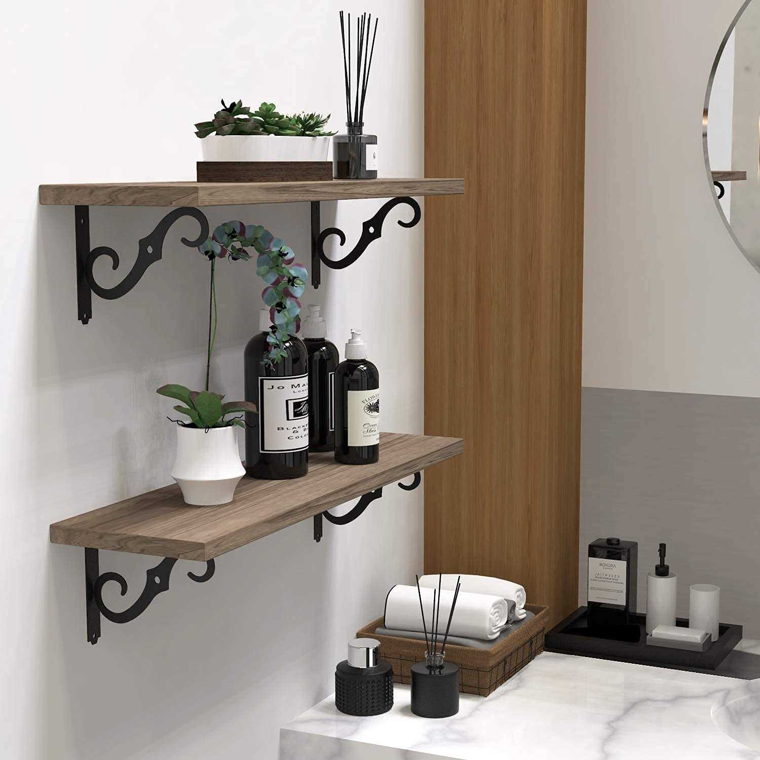 Etechmart Decorative Shelf Brackets 5 Inch Wall Mounted Floating Shelf Bracket for DIY Open Shelving - Zenithce