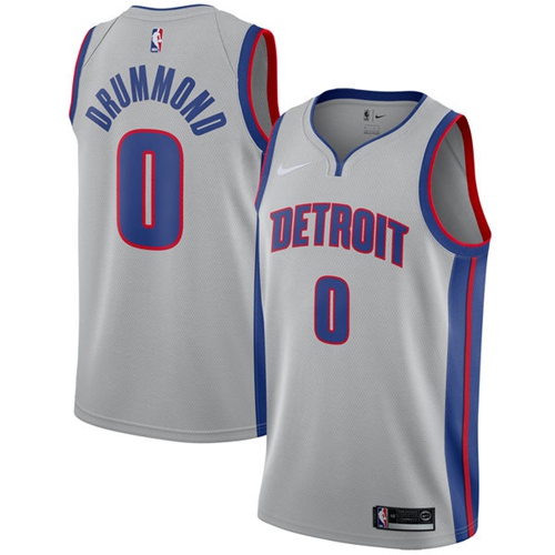 Pistons #0 Andre Drummond Silver Swingman Statement Edition Jersey - Zenithce