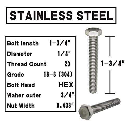 Fullerkreg Stainless Steel Hex Head Screws Bolts Nuts Flat & Lock Washers - Zenithce