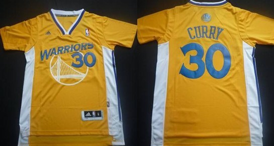 Golden State Warriors #30 Stephen Curry Revolution 30 Swingman Yellow Short-Sleeved Jersey - Zenithce