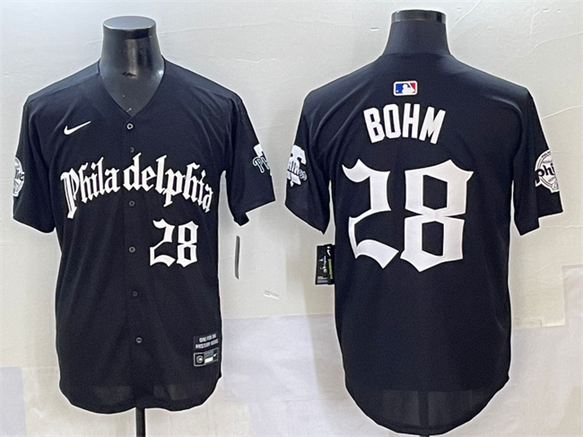 Philadelphia Phillies #28 Alec Bohm Black Gothic Vapor Limited Stitched Jersey - Zenithce