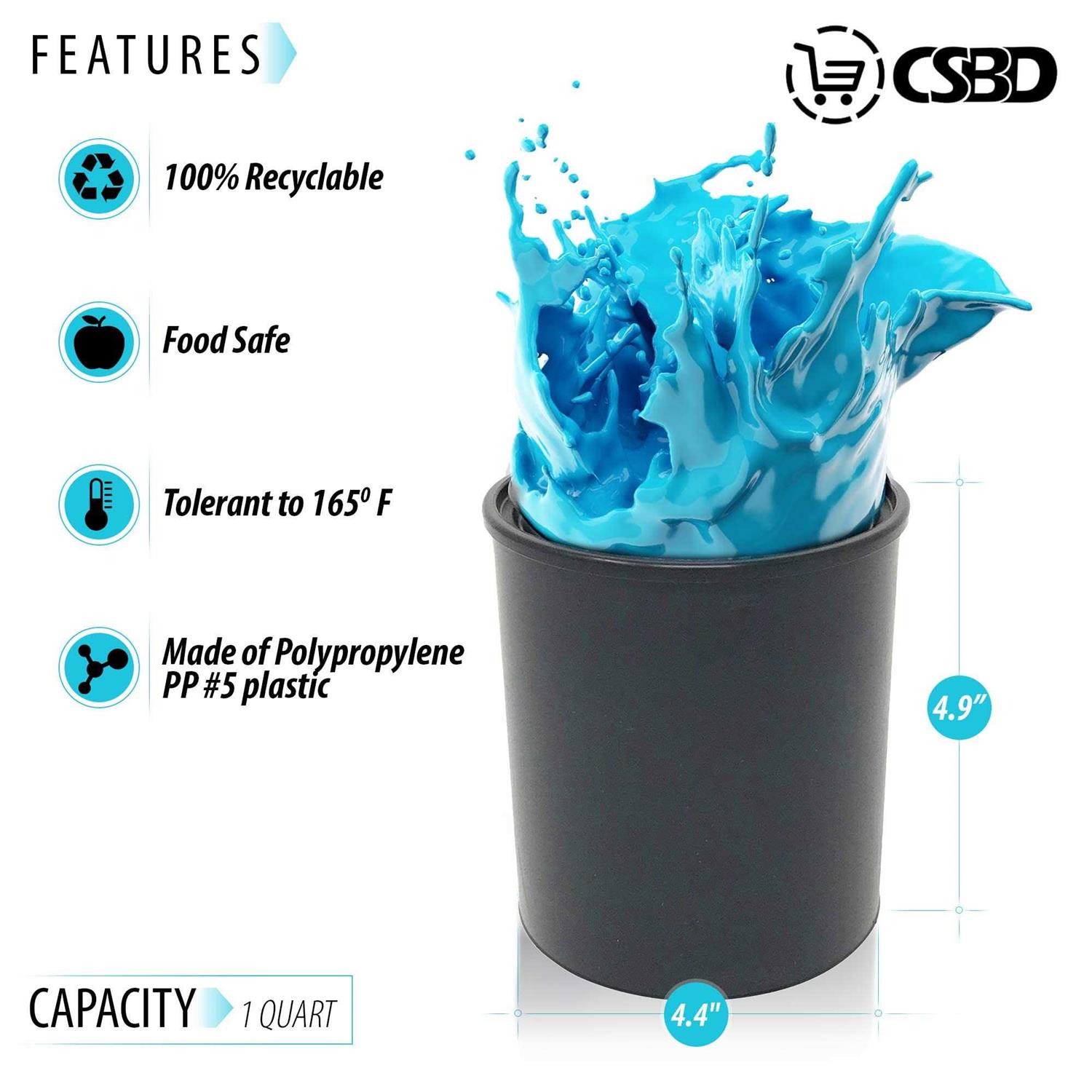 Csbd Empty Paint Can with Plastic Lid, Gallon and Quart Sizes, Unlined Multipurpose Storage for Arts and Crafts - Zenithce