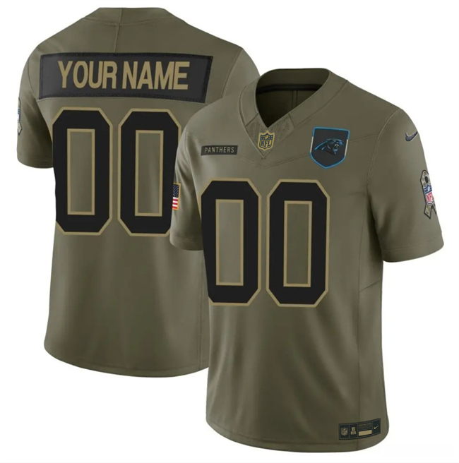 Carolina Panthers Custom Olive 2025 F.U.S.E. Salute to Service Limited Stitched Jersey - Zenithce