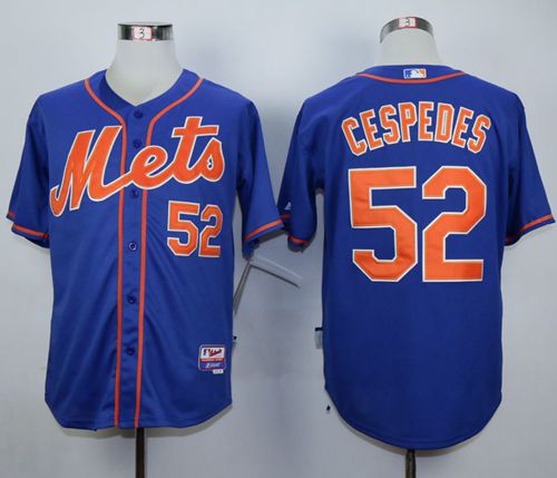 Mets #52 Yoenis Cespedes Blue Alternate Home Cool Base Stitched Jersey - Zenithce