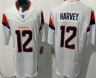 Denver Broncos #12 Rj Harvey Limited White FUSE Vapor Jersey - Zenithce