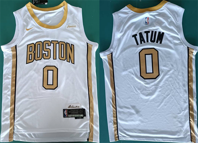 Boston Celtics #0 Jayson Tatum White Stitched Jersey - Zenithce