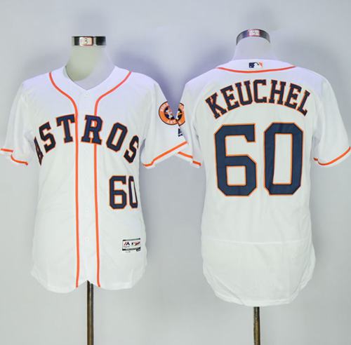 Astros #60 Dallas Keuchel White Flexbase Authentic Collection Stitched Jersey - Zenithce
