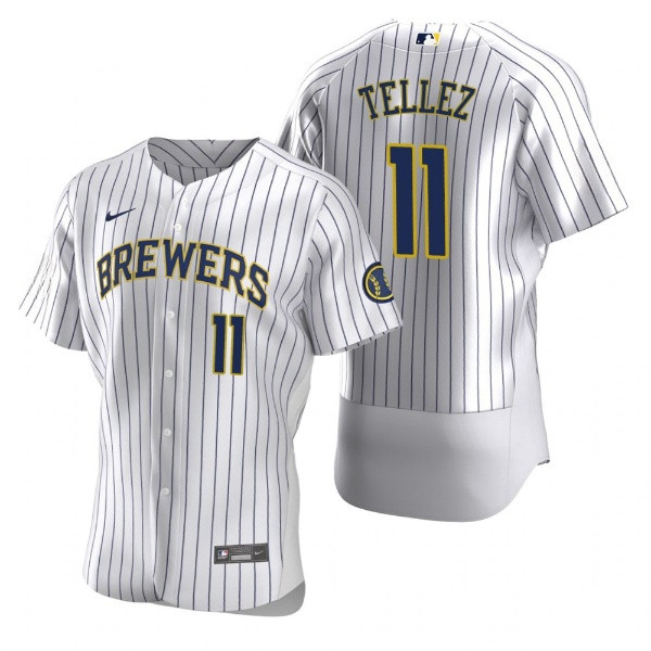 Milwaukee Brewers #11 Rowdy Tellez White Flex Base Stitched Jersey - Zenithce