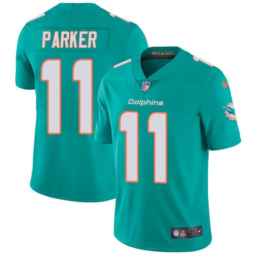 Dolphins #11 DeVante Parker Aqua Stitched Limited Nike Jersey - Zenithce