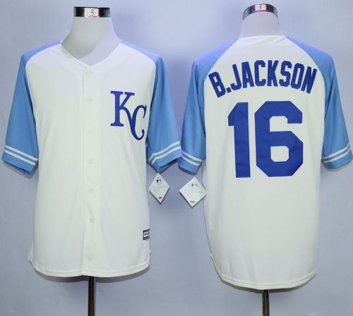 Royals #16 Bo Jackson Cream Exclusive Vintage Stitched Jersey - Zenithce