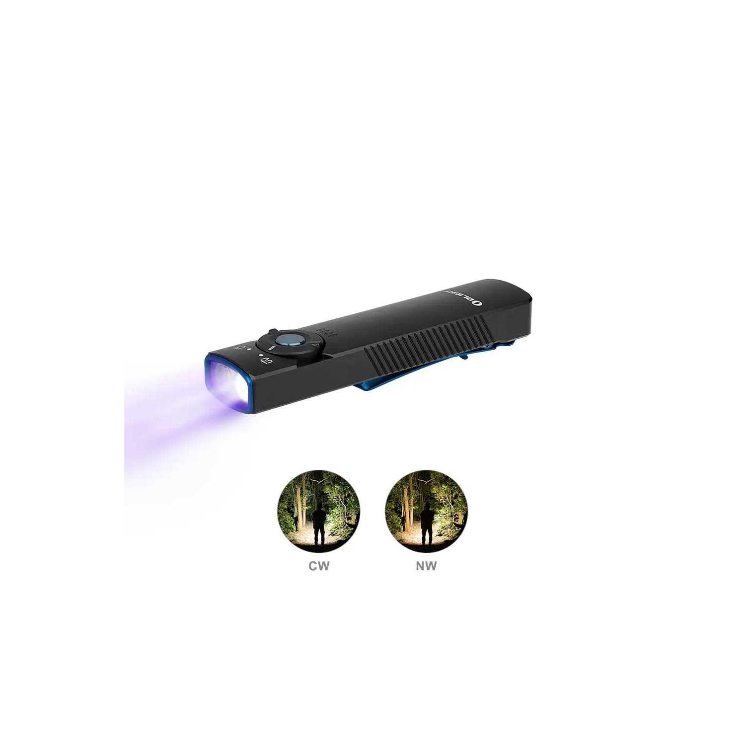 Olight Arkfeld Pro 1300 Lumen Rechargeable Flashlight with UV Light & Laser - Zenithce