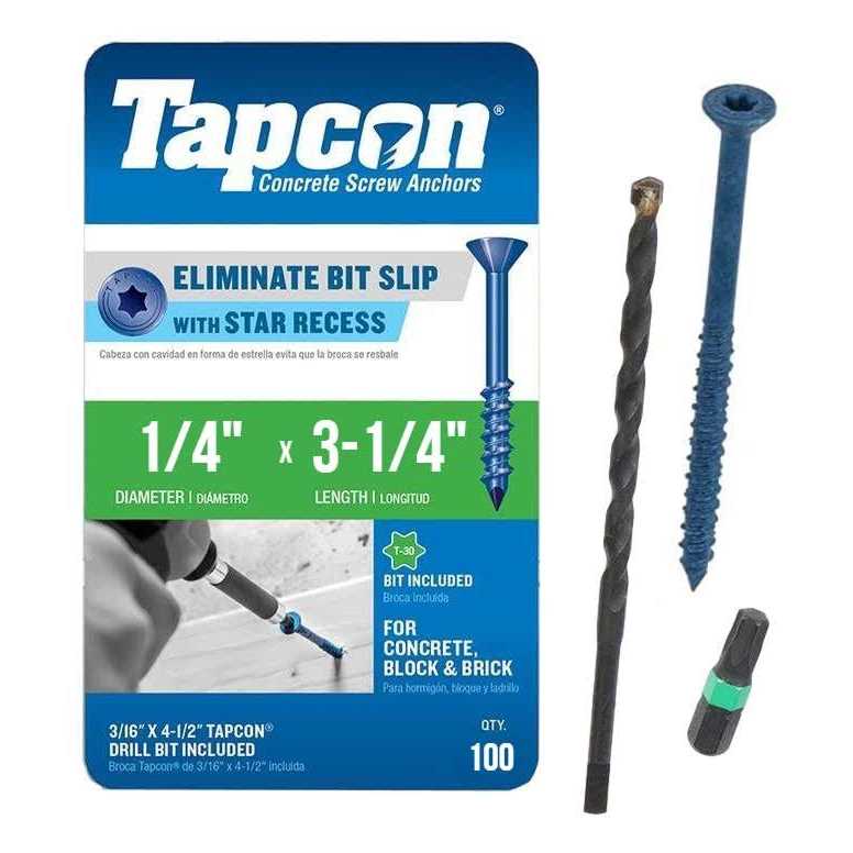 Tapcon 1/4 x 2-1/4 Star Torx Head Concrete Anchor Screws 3187407v2 - Zenithce