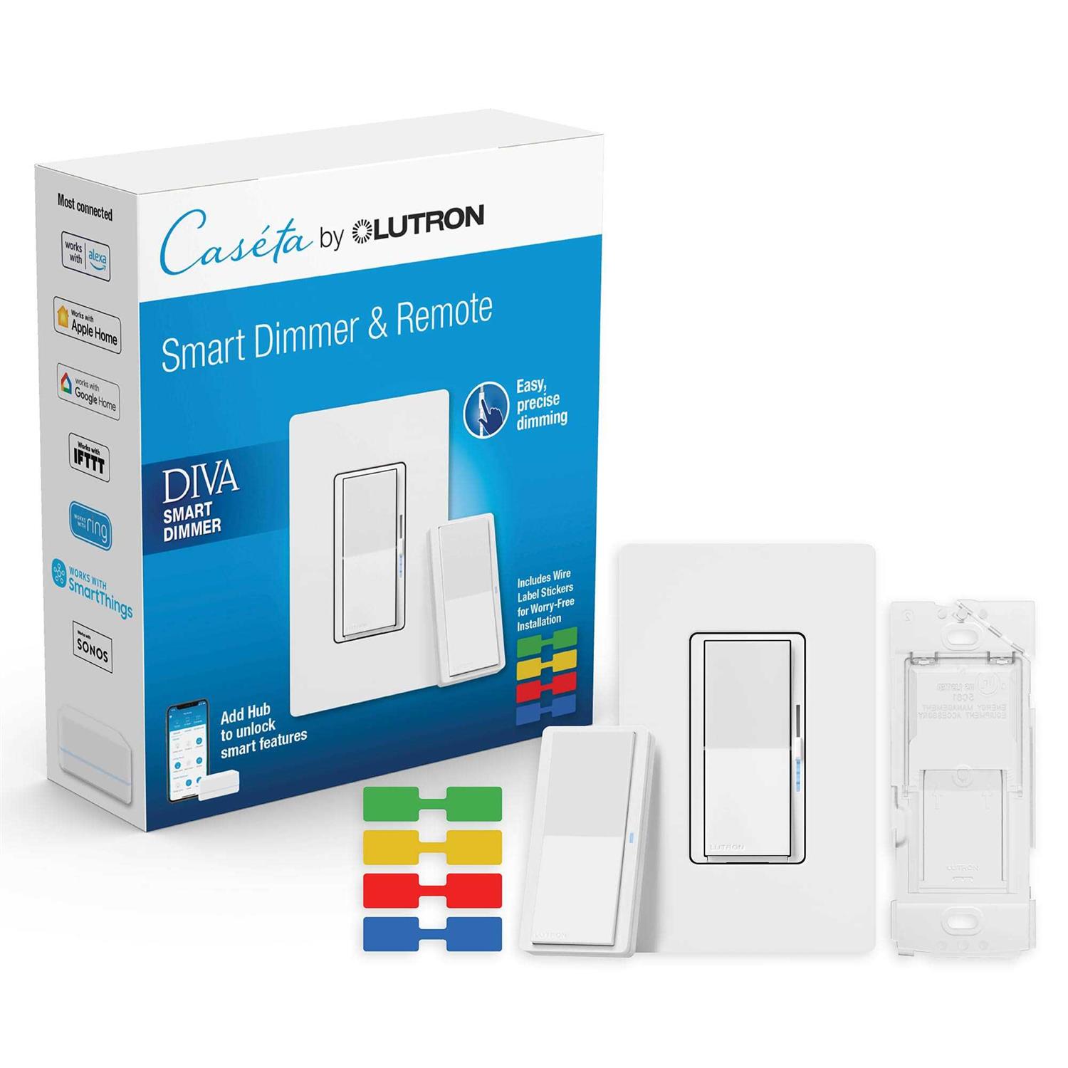 Lutron Diva Smart Dimmer Switch 3-Way Kit with Pico Paddle Remote - Zenithce