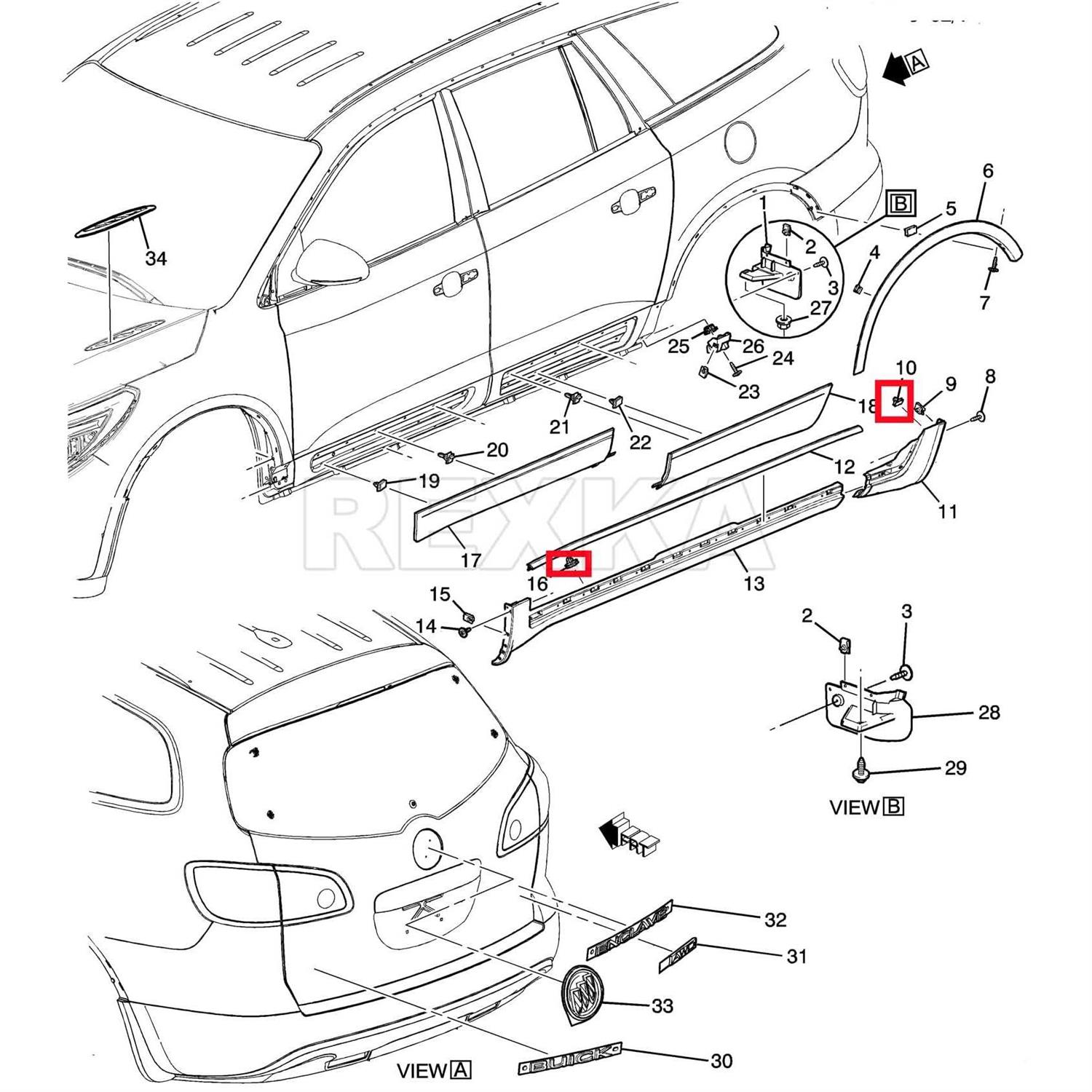 Rexka Rocker Wheel Flare Moulding Clips Compatible with Jeep Grand Cherokee Compass Cherokee 68172491AA 68271803AA 68395627AA GM 11571175 - Zenithce