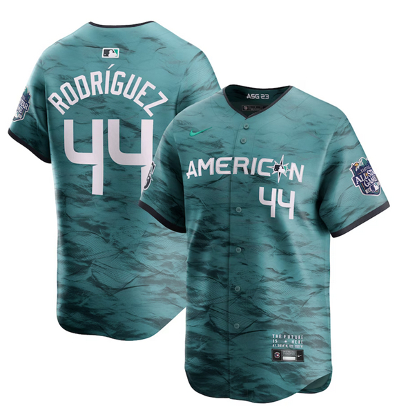Seattle Mariners #44 Julio Rodriguez Teal 2023 All-Star Cool Base With Patch Stitched Jersey - Zenithce
