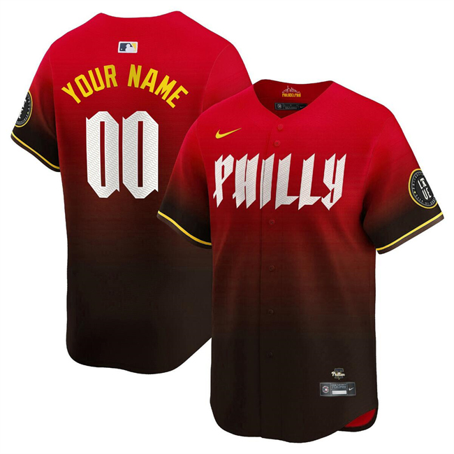 Philadelphia Phillies Custom Red 2024 City Connect Limited Stitched Jersey - Zenithce