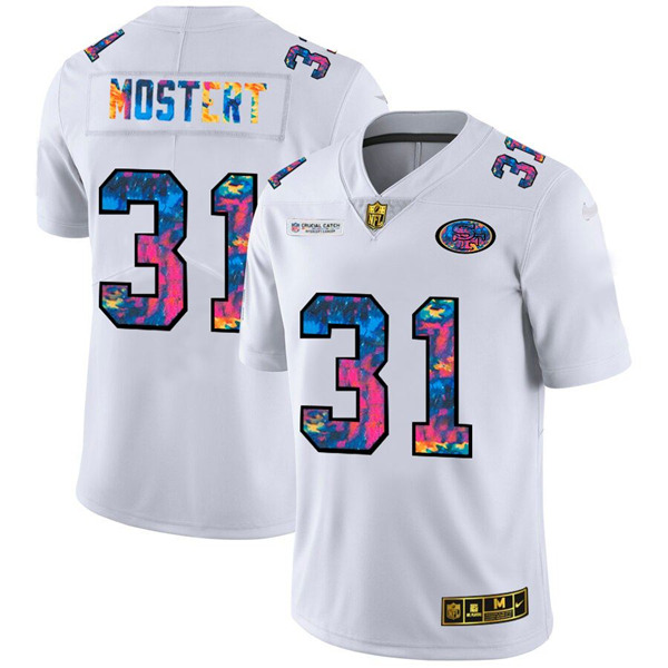 San Francisco 49ers #31 Raheem Mostert 2020 White Crucial Catch Limited Stitched Jersey - Zenithce