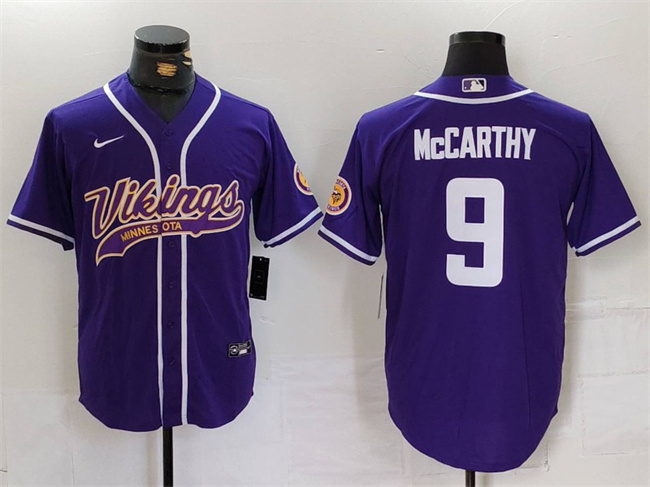 Minnesota Vikings #9 J.J. McCarthy Purple Cool Base Stitched Jersey - Zenithce