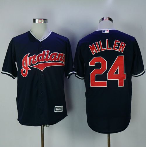 Indians #24 Andrew Miller Navy Blue New Cool Base Stitched Jersey - Zenithce