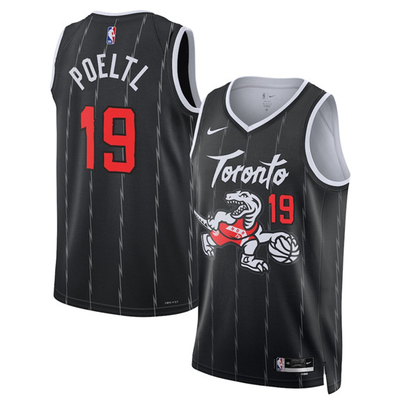 Toronto Raptors #19 Jakob Poeltl Black 2025-26 City Edition Stitched Jersey - Zenithce