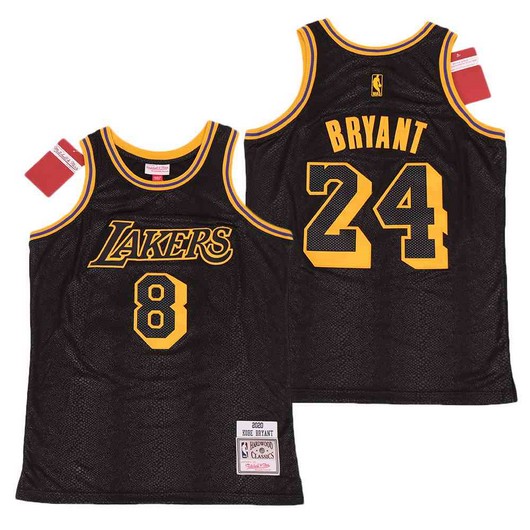 Los Angeles Lakers #8 #24 Kobe Bryant Black Hardwood Classics Soul Swingman Throwback Jersey - Zenithce