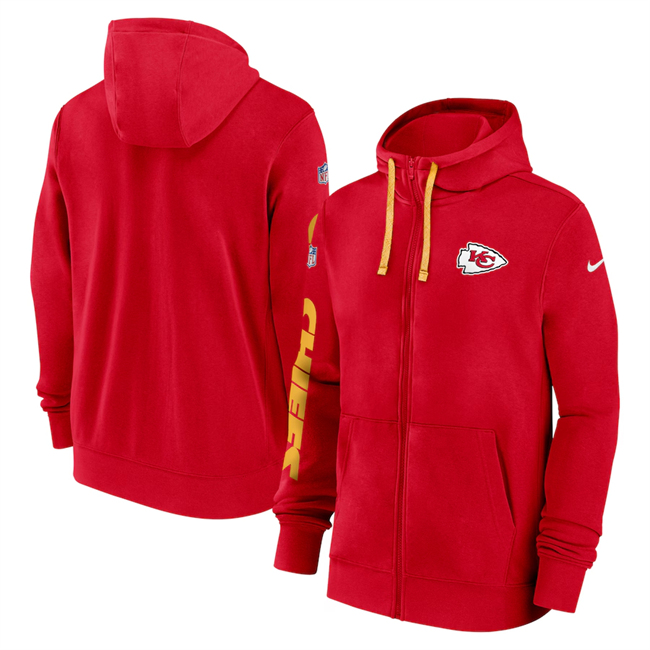 Kansas City Chiefs Red 2024 Team Full-Zip Hoodie - Zenithce