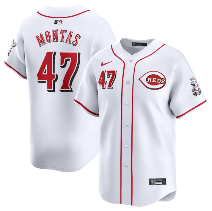 Cincinnati Reds #47 Frankie Montas White Home Limited Stitched Jersey - Zenithce