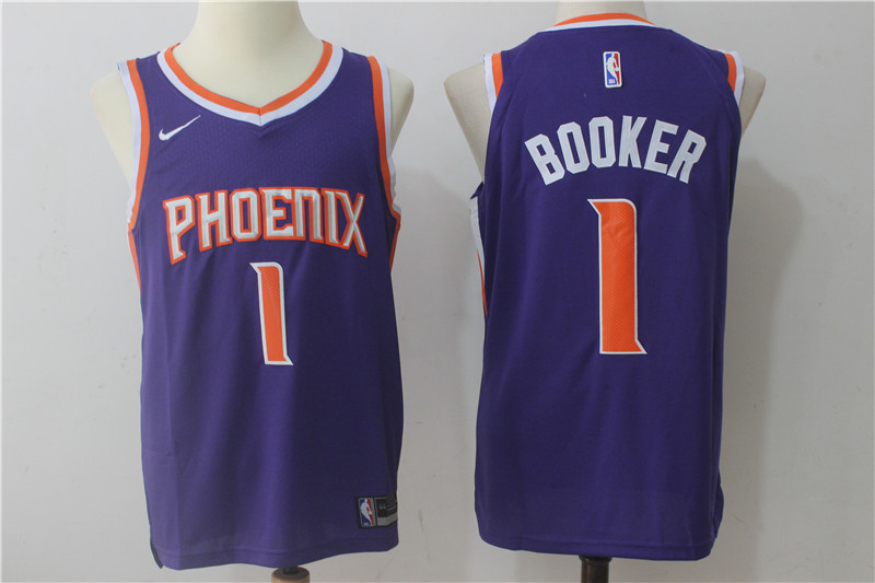 Phoenix Suns #1 Devin Booker Purple 2017-2018 Swingman Stitched Jersey - Zenithce