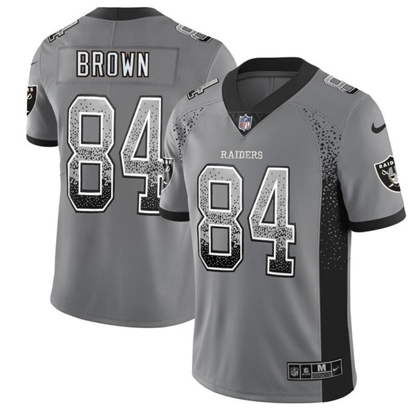 Raiders #84 Antonio Brown Gray Drift Fashion Color Rush Limited Stitched Jersey - Zenithce