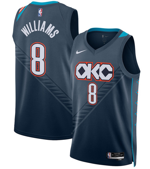 Oklahoma City Thunder #8 Jalen Williams Navy 2025-26 City Edition Swingman Stitched Jersey - Zenithce