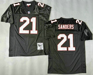 Atlanta Falcons #21 Deion Sanders Black 1992 Throwback Jersey - Zenithce