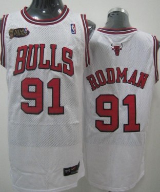 Chicago Bulls #91 Dennis Rodman White Swingman Jersey - Zenithce
