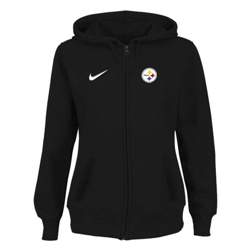 Women's Pittsburgh Steelers Stadium Rally Full Zip Hoodie Black - Zenithce