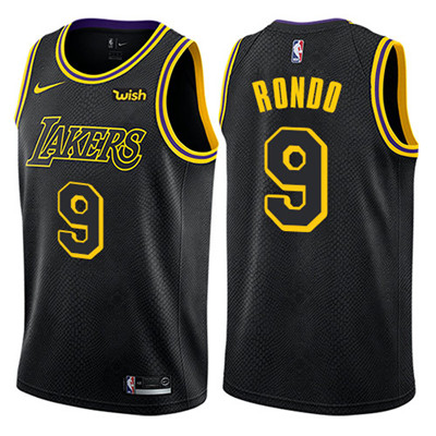 Los Angeles Lakers #9 Rajon Rondo Black Swingman City Edition Jersey - Zenithce