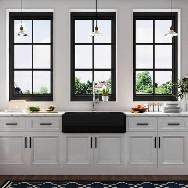 HOROW White Fireclay 36 in. Single Bowl Farmhouse Apron Kitchen Sink Workstation Kitchen Sink with Bottom Grid - Zenithce