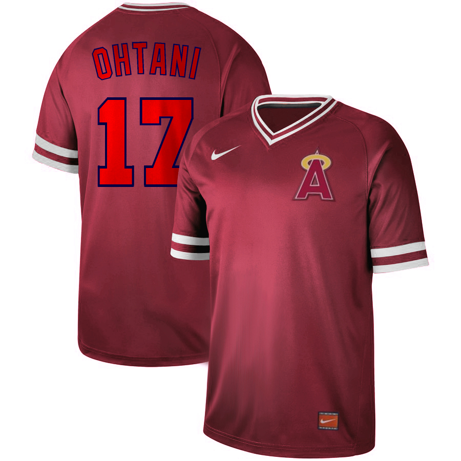 Los Angeles Angels #17 Shohei Ohtani Red Cooperstown Collection Legend Stitched Jersey - Zenithce