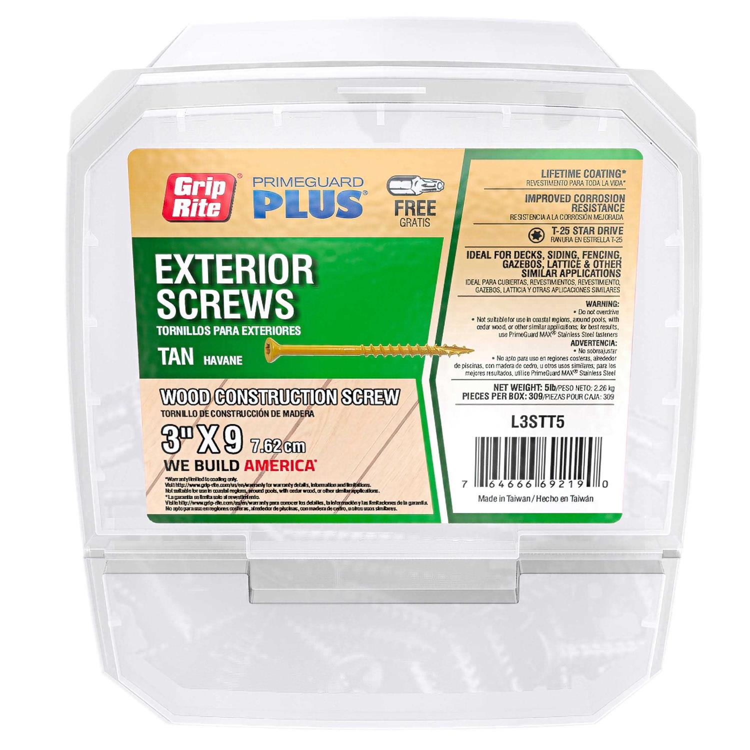 Grip-Rite PrimeGuard Plus #8 x Wood To Wood Deck Screws - Zenithce