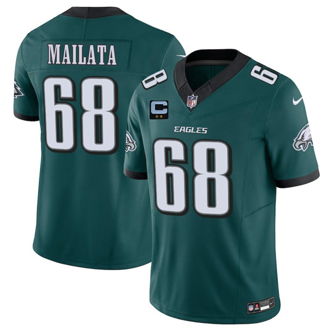 Philadelphia Eagles #68 Jordan Mailata Green 2025 F.U.S.E. With 2-Star C Patch Vapor Untouchable Limited Stitched Jersey - Zenithce