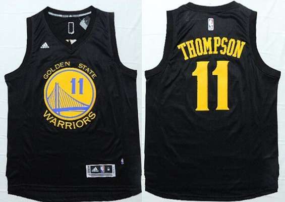 Golden State Warriors #11 Klay Thompson Revolution 30 Swingman 2014 New Black With Gold Jersey - Zenithce