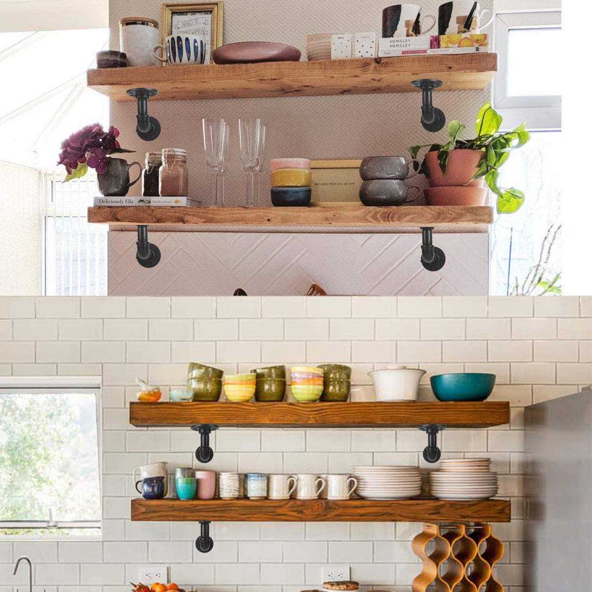 Janyang Industrial Pipe Shelf Brackets for 8 10 12 14 inches Board - Zenithce