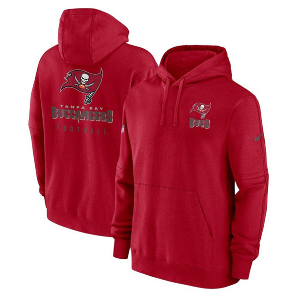 Tampa Bay Buccaneers Red Sideline Club Fleece Pullover Hoodie - Zenithce
