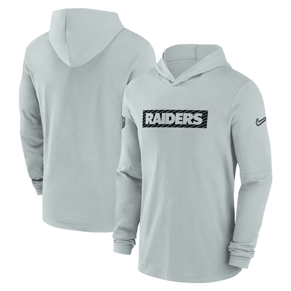 Las Vegas Raiders Gray Sideline Performance Hoodie - Zenithce