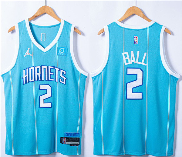 Charlotte Hornets #2 LaMelo Ball Blue 75th Anniversary Stitched Jersey - Zenithce