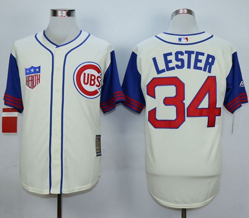 Cubs #34 Jon Lester Cream 1942 Turn Back The Clock Stitched Jersey - Zenithce