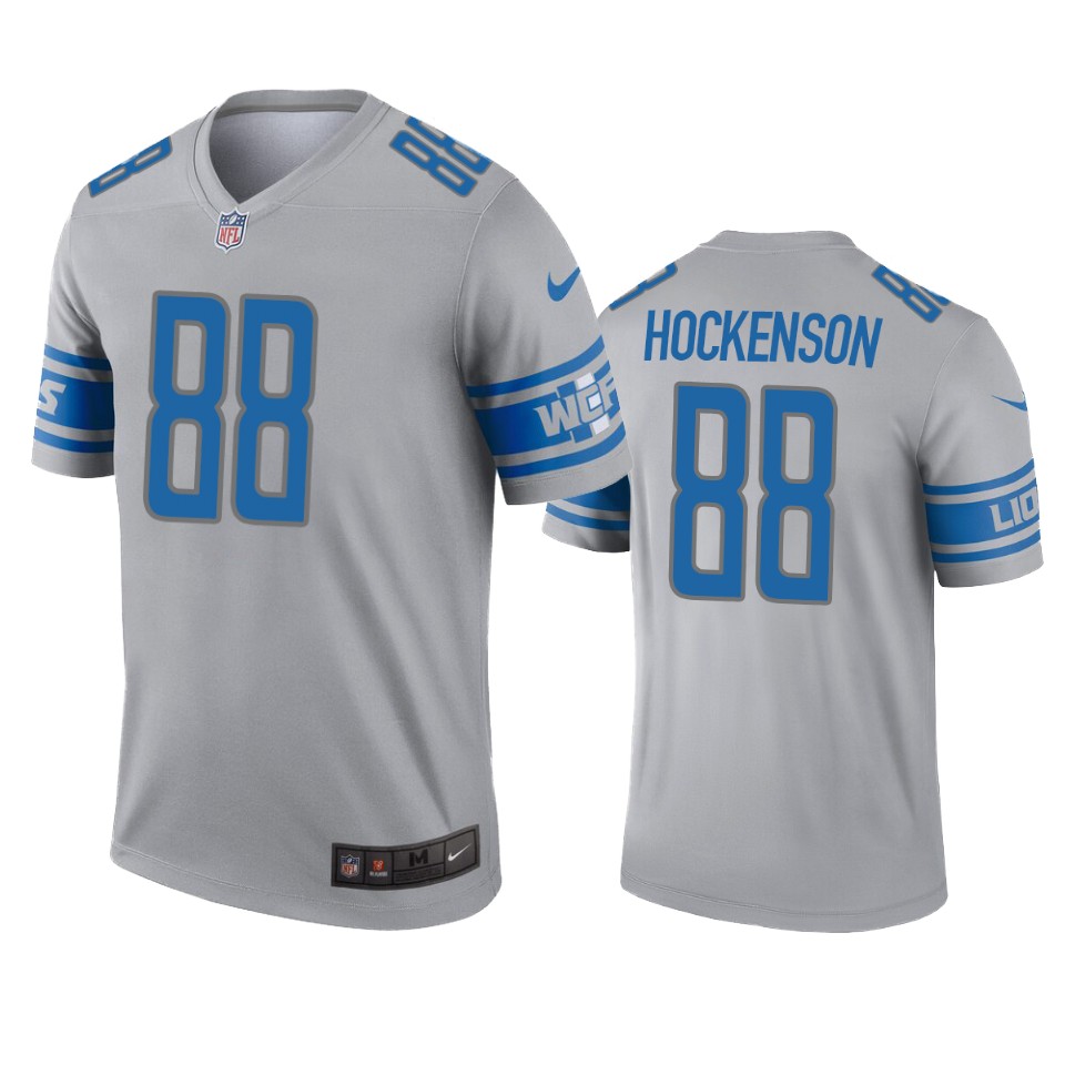 Detroit Lions #88 T.J. Hockenson Gray Inverted Legend Jersey - Zenithce